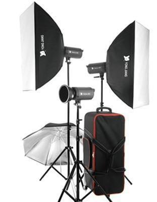 永江闪光灯PSD-400三灯柔光箱套装 大中型影楼与广告公司的专业之选